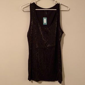 Womens glittery black tank. NWT size medium